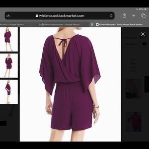 WHBM purple kimono romper